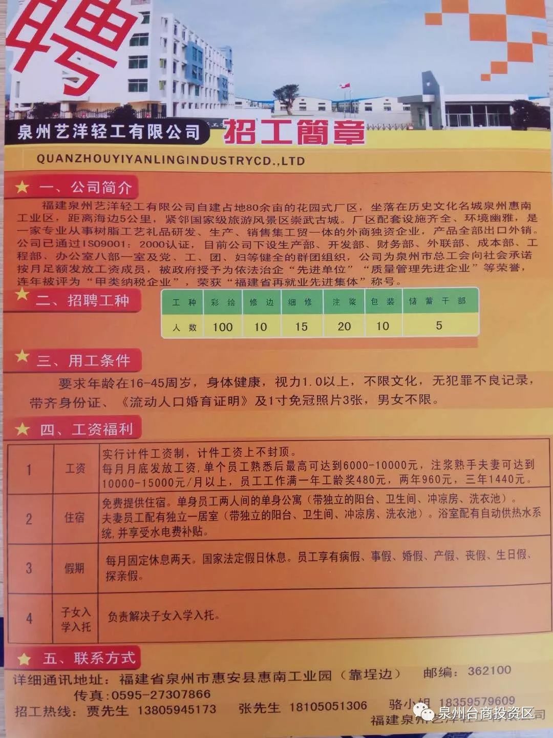 东肖开发区最新招聘